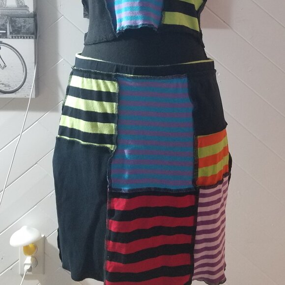 The Ragged Priest Breaker Stripe Patchwork Top and Skirt - Picture 8 of 9
